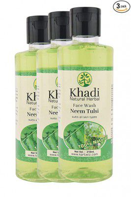 Khadi Natural Herbal Neem Tulsi Face Wash 630ml - Pack of 3 pcs