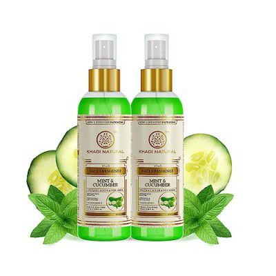 KHADI NATURAL Mint and Cucumber Face Spray, 100ml (Pack of 2)