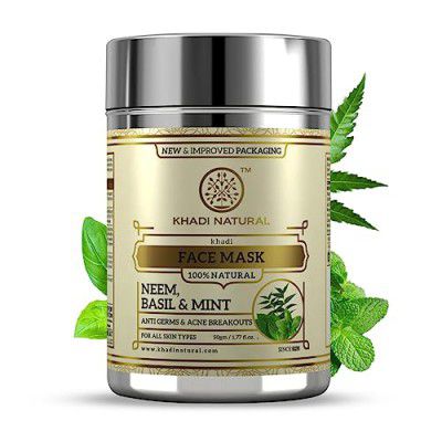 KHADI NATURAL Neem, Basil and Mint Anti Acne Face Mask, 50g