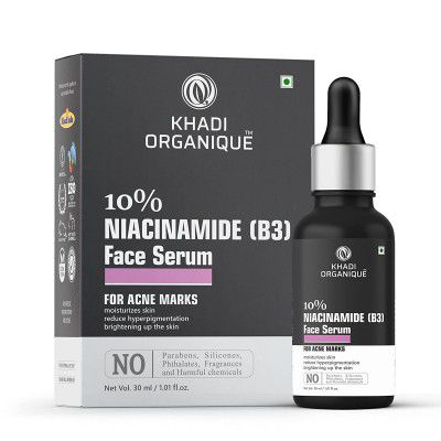 Khadi Organique 10% Niacinamide (B3) Face Serum Moisturizes Skin, Brightening up the Skin, Reduce Hyperpigmentation, No Artificial Fragrance, 30 Ml