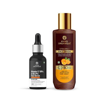 Khadi Organique Vitamin C Face Wash With Face Serum For Glowing Skin