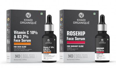 Khadi Organique Vitamin C & Rosehip Face Serum (Pack of 2) 60 ml