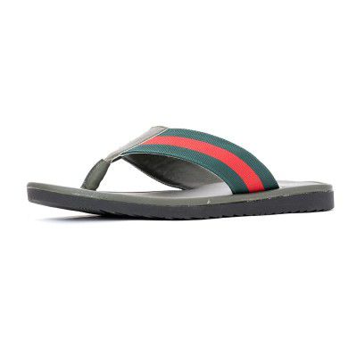 Khadim's Synthetic PVC Sole Green Contrast Flip Flops for Men