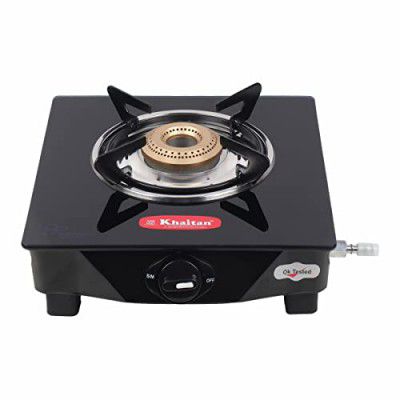 Khaitan 1 Burner BP Jio Black Toughened Glass | LPG Cooktop  (Black) (1 Burner)