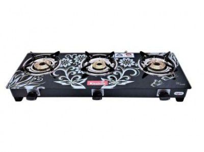 Khaitan 3 Burner BP-JIO Digital Glass Manual Gas Stove