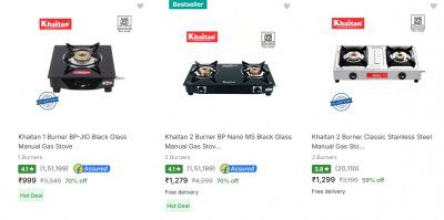 Khaitan Gas Stoves upto 70% Off