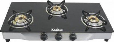 Khaitan RECT SS Glass Manual Gas Stove  