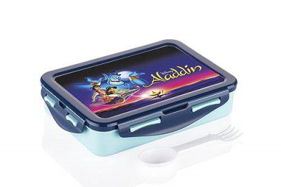 Kiddo Lunch Box – 2 Compartment Insulated Lunch Box Plastic Tiffin Box for Boys, Girls, School & Office (Kidz'y, Blue)