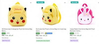 Kids School Bags Starts ₹90