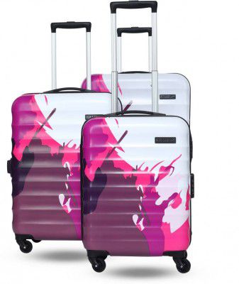 KILLER  Hard Body Set of 3 Luggage 4 Wheels - SPLASHPRINTED Combo set (30 Inch+ 26 Inch+ 22 Inch) - Maroon