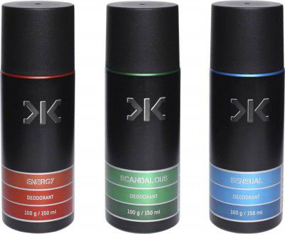 KILLER SEN/ENG/SCN-Set Stndrd Astd Deodorant Spray - For Men (450 ml, Pack of 3)