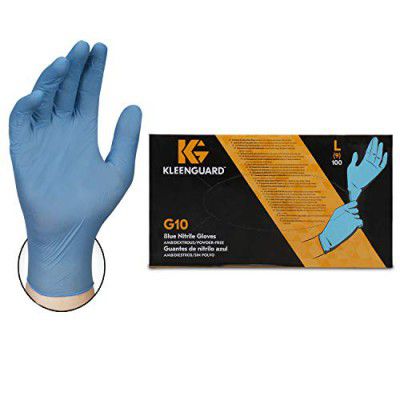 Kimberly-Clark Kleenguard KCC-57373 G10 Nitrile Gloves, (Large, Blue) - Pack of 100