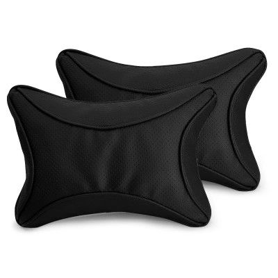 Kingsway Bone Shape Neck Rest Car Cushion for Maruti Suzuki Wagon R, Model Year : 2010 - 2018, Material: Polyfill, Color : Black, Set of 2 Piece