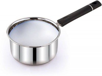 KLASSI KICHEN Stainless Steel 1.0 Liter Sauce Pan ( 16cm) Silver Milk Pan 16 cm diameter 1 L capacity  (Stainless Steel, Induction Bottom)