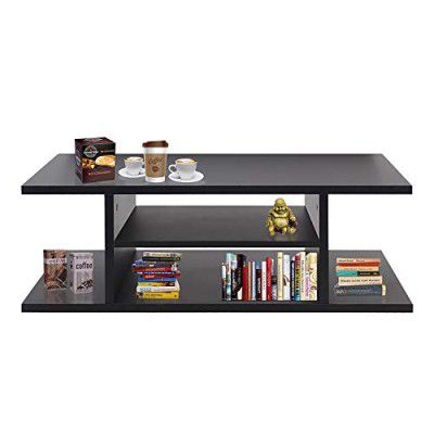 Klaxon Nicos Engineered Wood Coffee Table/Centre Table, Tea Table (Black)