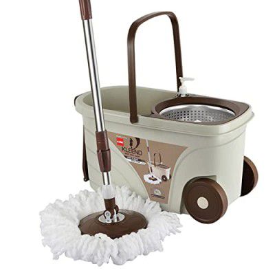 Kleeno by Cello Deluxe Max Clean Bucket Spin Mop with Big Wheels and Stainless Steel Wringer