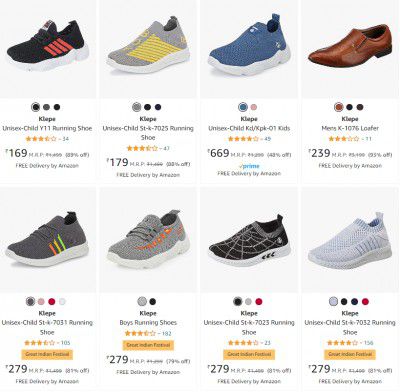 Klepe Men's Shoes Up to 93% Off | Starts ₹169