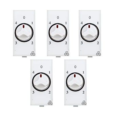 KLICK E-29 Euro Modular Series Step Regulator, Switch Type Regulator, Fan Regulator, 4 Step Regulator (300W, Pack of 5)