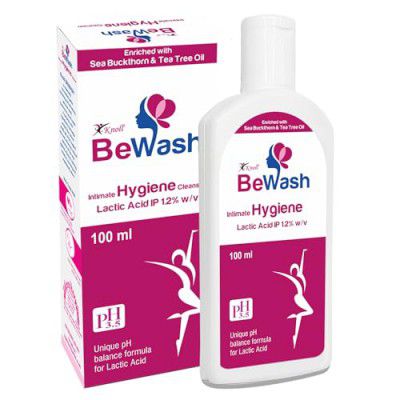 Knoll BeWash Intimate Hygiene Wash, Vaginal Wash, Prevents Itching, Irritation Dryness, Suitable IP 1.2% W/V Tea Tree Oil Unique pH 3.5 Lactic Acid 100ML (Pack of 1)