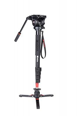 KODAK M575 with Metal Hydraulic Head & 3 Level Support Base Monopod (Black, Supports Up to 6000 g)