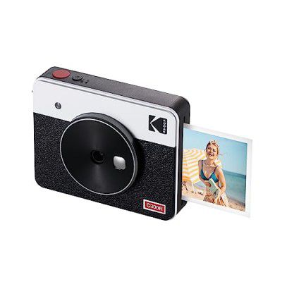 KODAK Mini Shot 3 Retro 4PASS 2-in-1 Instant Camera and Photo Printer (3x3 inches) + 8 Sheets, White