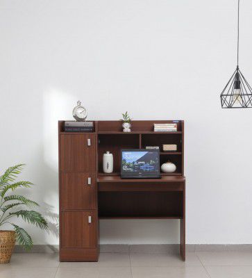 Kosmo Winner Hutch Desk in Rigato Walnut Finish