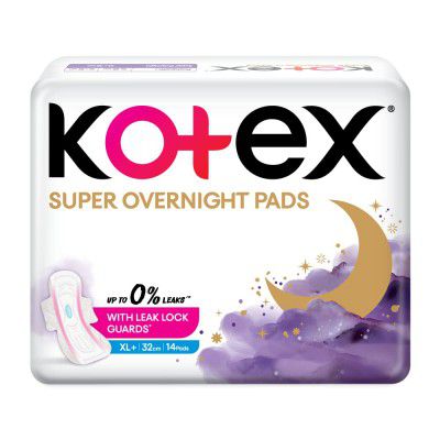 Kotex Super Overnight Ultra thin Sanitary Pads for Women | XL+ size 14 napkins