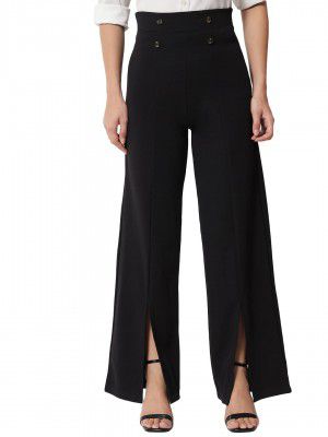 KOTTY Women's High Rise Polyester Blend Relaxed Fit Trousers