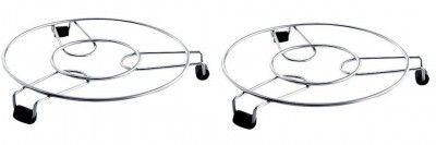 KRIPTONs Stainless Steel Round Table Ring Set (Pack of 02)