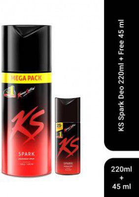 KS Spark Deodorant Combo for men 220 ml with free Spark Deodorant 45 ml Travel Pack Deodorant Spray - For Men  (265 ml, Pack of 2)