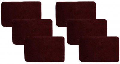 Kuber Industries Microfiber Anti Slip 6 Pieces Door Mat 22x14(Maroon) (CTKTC046217)