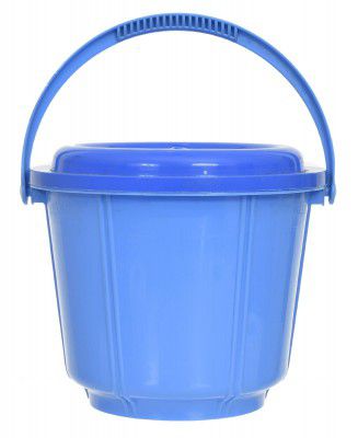 Kuber Industries Small Multiuses Plastic Kitchen & Pantry Storage Container/Bucket With Handle & Lid, 5 Liter (Blue)-47KM01229