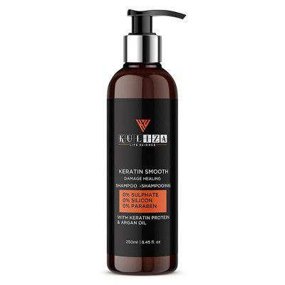 Kuliza Life Science Keratin Smooth Therapy Shampoo, With Keratin And Argan Oil For Straighter, Smoother And Shinier Hair - Intense Hair Repair For Dry, Damaged & Color Treated Hair - 250 ML