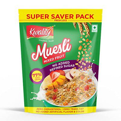 Kwality Muesli Mixed Fruit Super Saver Pack 700g | Zero Cholesterol and Trans Fat | No Added Refined Sugar | Healthy Food & Breakfast Cereal