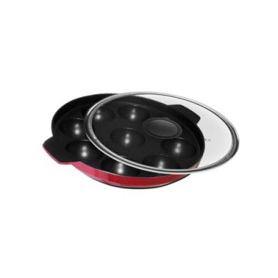 Kyyte Non-Stick Alpha Panniyarkal Thermal Base with Glass Lid 9 Pits