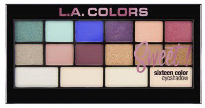 L.A. Colors Sweet 16 Color Eyeshadow Palette, Charming (Multicolor), 20g Matte & Shimmery Finish