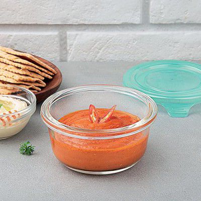 La Opala, Cook Serve Store, Borosilicate Storage Container, Mini Round with Lid 235 ml, 1 pc, Transparent