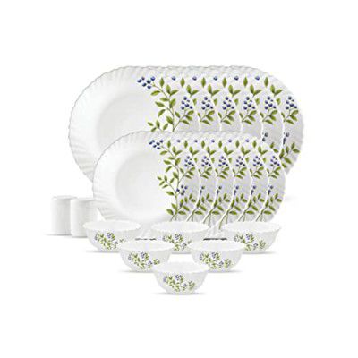 La Opala, Novo Collection, Opal Glass Dinner Set 20 pcs, Lush Greens, White