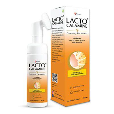 Lacto Calamine Vitamin C Foaming Face wash| Brightens skin & control blackheads & whiteheads | 150 ml x Pack of 1