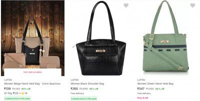 Lafille Handbags Starting Rs 299/-