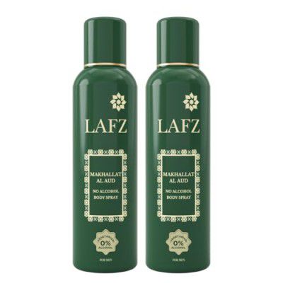 LAFZ No Alcohol Deodorant Body Spray For Men & Women, Combos (Makhallat Al Aud Pack of 2)