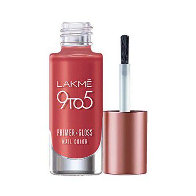 Lakmé 9To5 Primer + Gloss Nail Colour, Pink Paisley, 6 ml