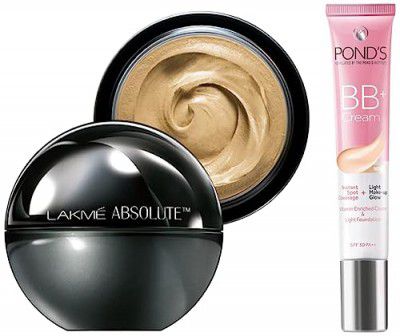 Lakmé Absolute Skin Natural Mousse, Ivory Fair 01, 25g & Pond's White Beauty BB+ Fairness Cream 01 Original, 18 g