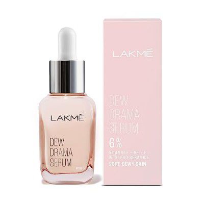 Lakme 6% Vitamin E, Niacinamide, Vitamin F & Pro-Ceramides Dew Drama Serum for improved Skin Barrier & Dewy, Radiant Skin, 15ml