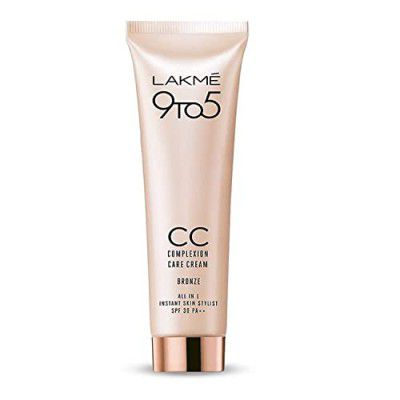 Lakme 9 to 5 CC Cream, 03 - Bronze, Light Face Makeup with Natural Coverage, SPF 30 - Tinted Moisturizer to Brighten Skin, Conceal Dark Spots, 30 g