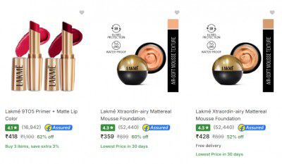 Lakme Beauty products up to 65% off