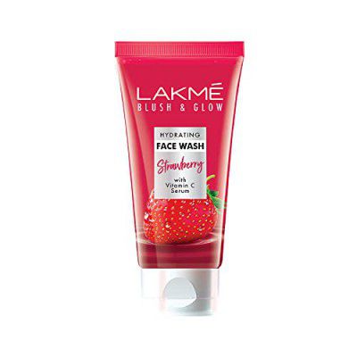 Lakme Blush & Glow Hydrating Strawberry Facewash, with Vitamin C Serum