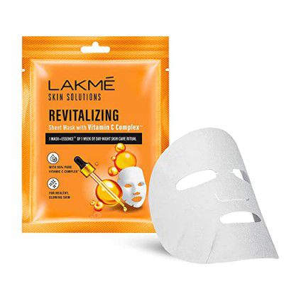 Lakme Skin Solutions Sheet Mask Revitalizing With Vitamin C 25Ml, Pack Of 1