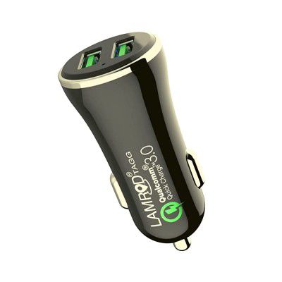 LAMROD Qualcomm Certified Quick Charge 3.0 Smart Dual USB Car Charger