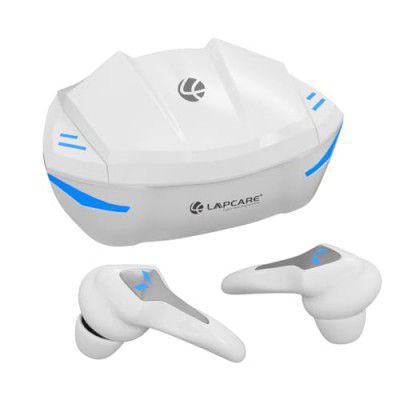 Lapcare Champ Series Pro in Ear Buds, Up to 50Ms Low Latency & Built-in Mic, 60H Playtime, (White)